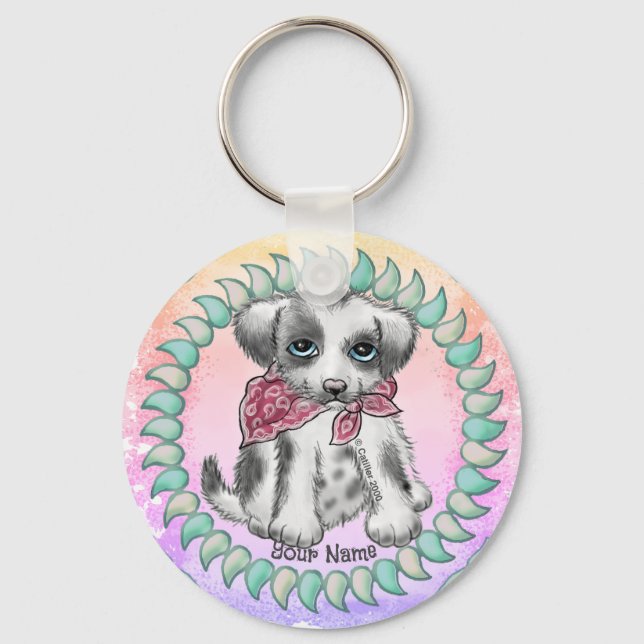 Pupper Dog  Keychain (Front)