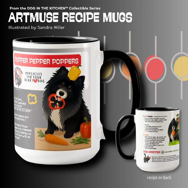 PUPPER PEPPER POPPERS Dog treats  Art Muse Recipe  Mug (Creator Uploaded)