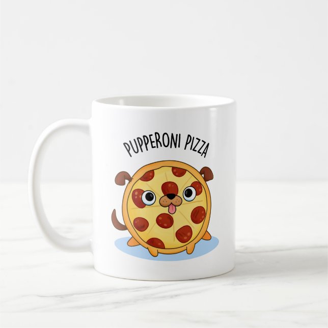 Pupperoni Pizza Funny Pizza Pun  Coffee Mug (Left)