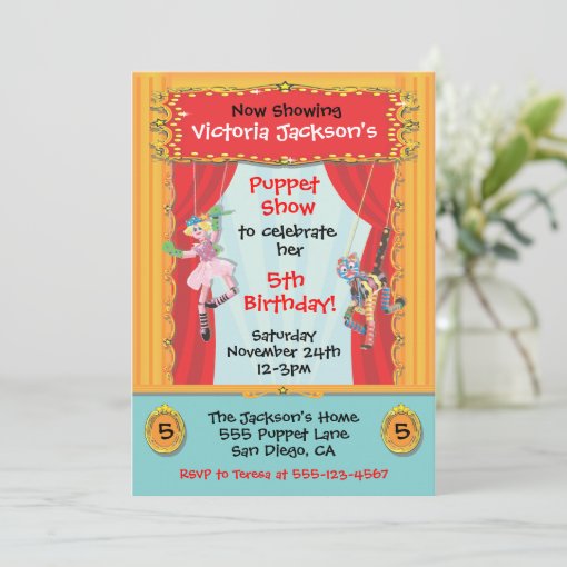 Puppet Show Party Invitation Zazzle