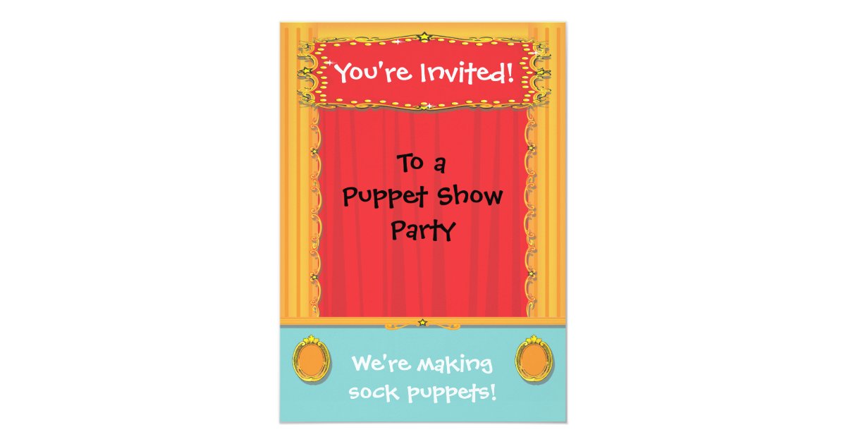 Puppet Show Party Invitation Zazzle