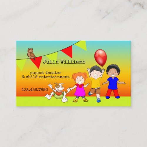 Puppet Theater Child Entertainment Business Card