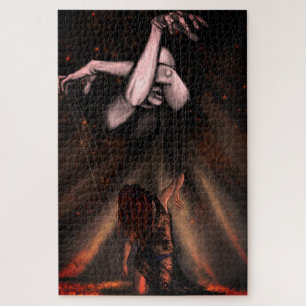 Puppet Woman In Love Jigsaw Puzzle Romantic