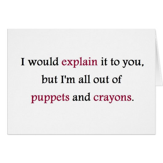 PUPPETS AND CRAYONS CARDS (Front Horizontal)