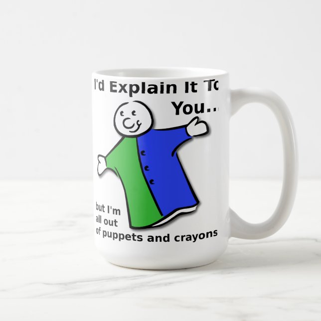 Puppets and Crayons Funny Mug (Right)