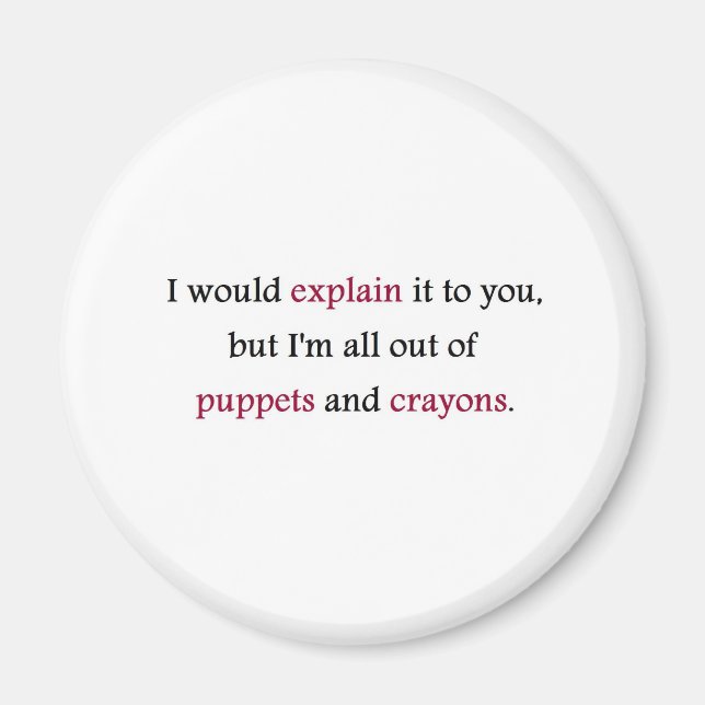 PUPPETS AND CRAYONS MAGNET (Front)