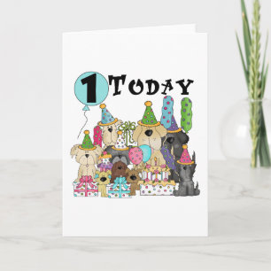 Puppies 1st Birthday Bash Tshirts and Gifts Card