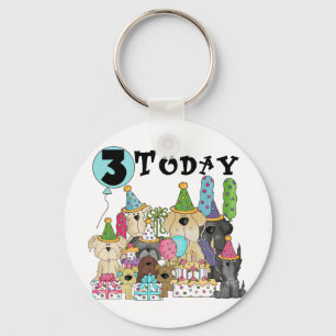 Puppies 3rd Birthday Bash Tshirts and Gifts Keychain