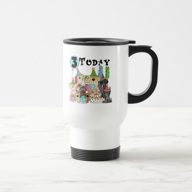 Puppies 3rd Birthday Bash Tshirts and Gifts Travel Mug (Right)