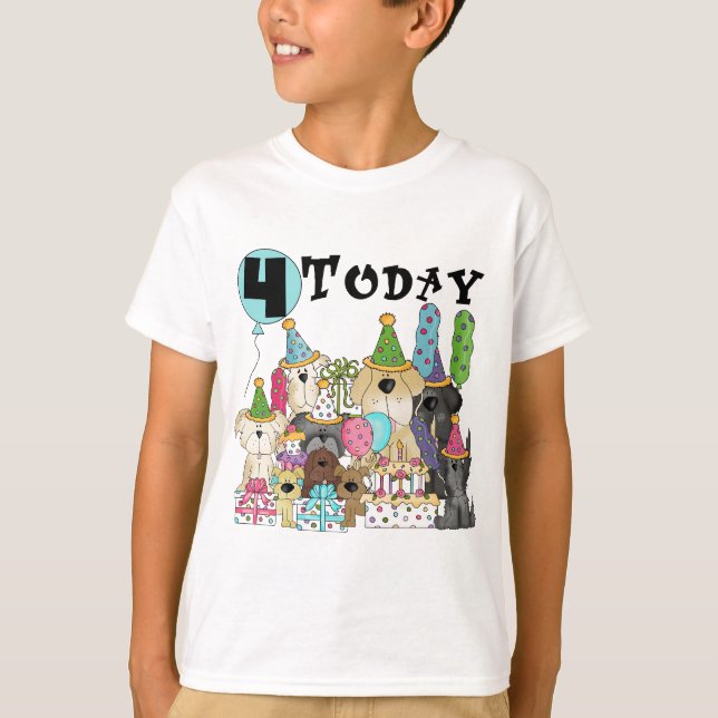 Puppies 4th Birthday Bash Tshirts and Gifts (Front)