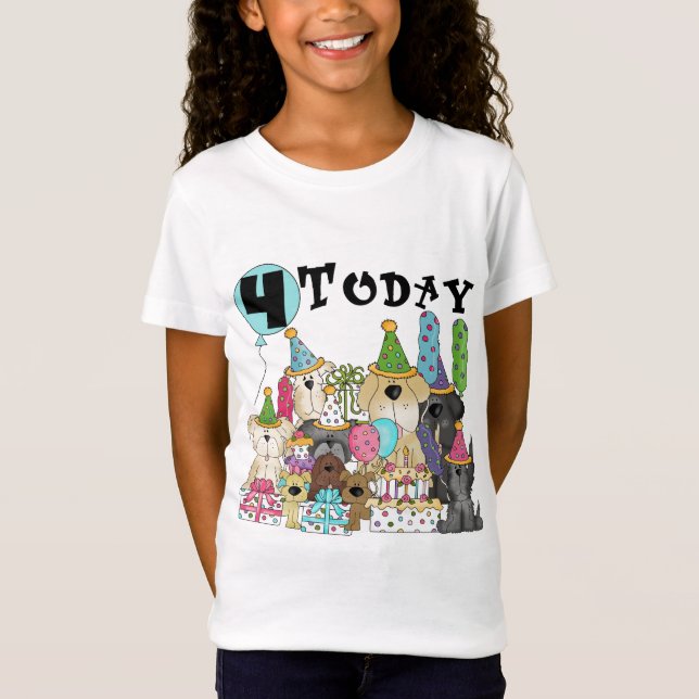 Puppies 4th Birthday Bash Tshirts and Gifts (Front)