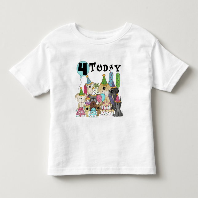 Puppies 4th Birthday Bash Tshirts and Gifts (Front)