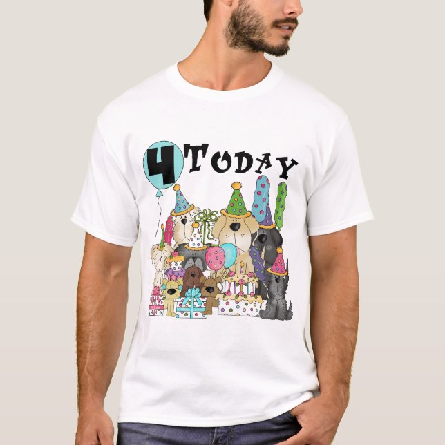 Puppies 4th Birthday Bash Tshirts and Gifts (Front)