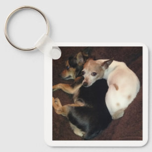 Puppies and Art Keychain