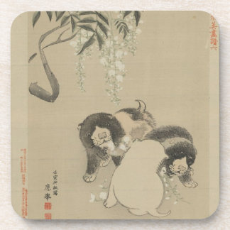 Puppies and Blossoms Drink Coaster