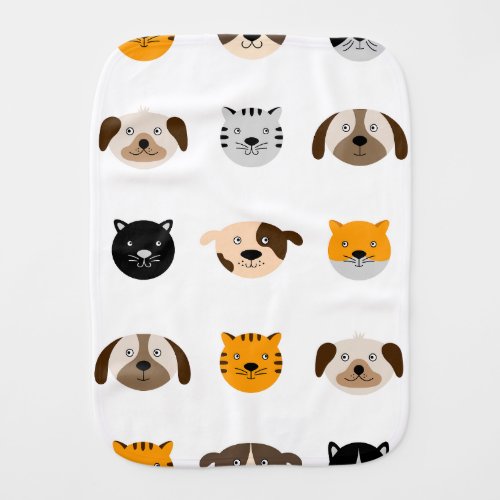 Puppies and Kittens Baby Burp Cloth