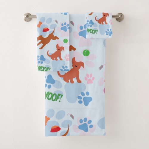 Puppies and Kittens Bath Towel Set