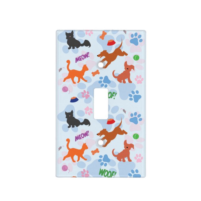 Puppies and kittens light switch cover (Front)