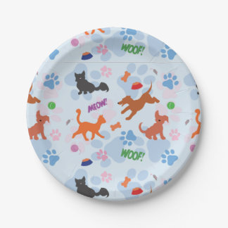 Puppies and Kittens Paper Plates