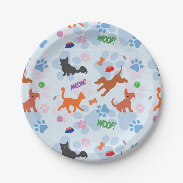 Puppies and Kittens Paper Plates (Front)