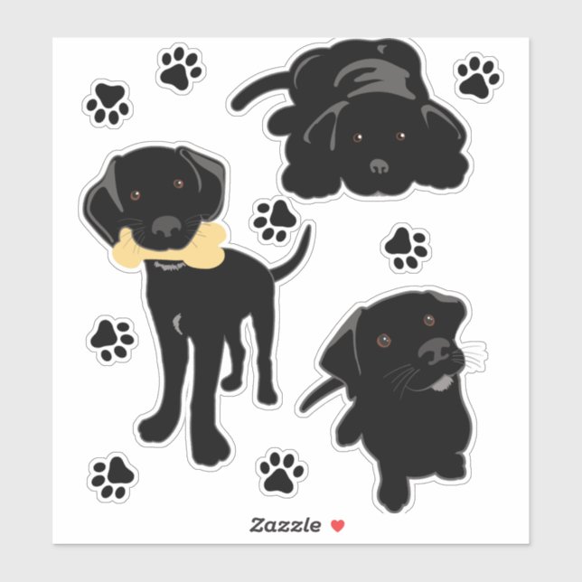 Puppies and Paw Prints Sticker (Sheet)