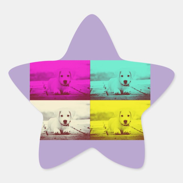 puppies cute  star sticker (Front)