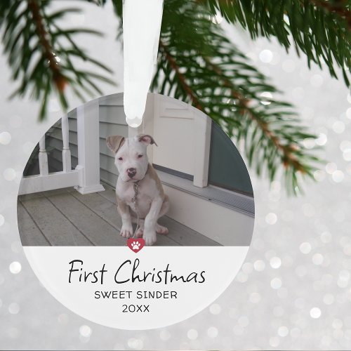 Puppies First Christmas Photo Ornament