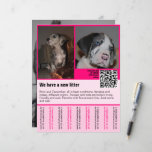 puppies for sale flyer template QR code