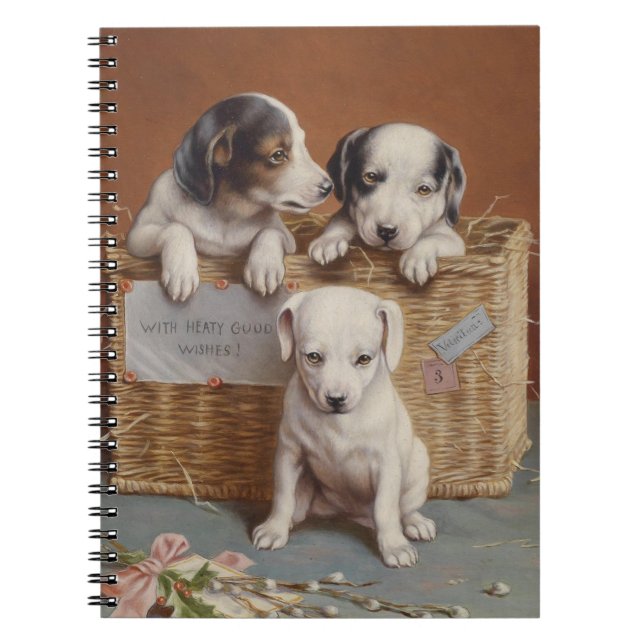 Puppies in a Basket Notebook (Front)