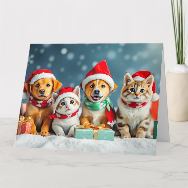 Puppies & Kittens Christmas Card (Front)