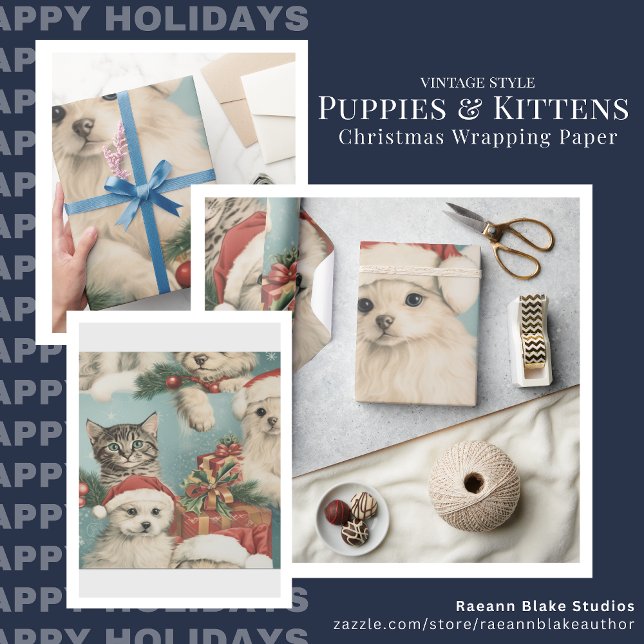 Puppies & Kittens Christmas Wrapping Paper (Creator Uploaded)