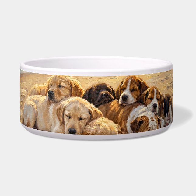 Puppies On The Beach  Bowl (Front)