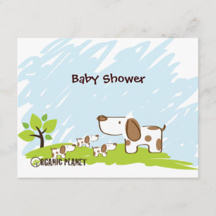 Puppies Organic Planet Baby Shower Invitations