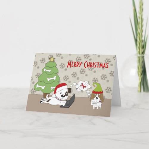 Puppies Patch and Kosmo letter to Santa Holiday Card