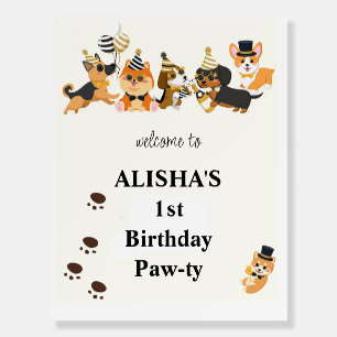 Puppies Pet Dogs Birthday Welcome Foam Board
