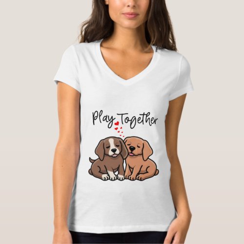 Puppies Playing together  T_Shirt