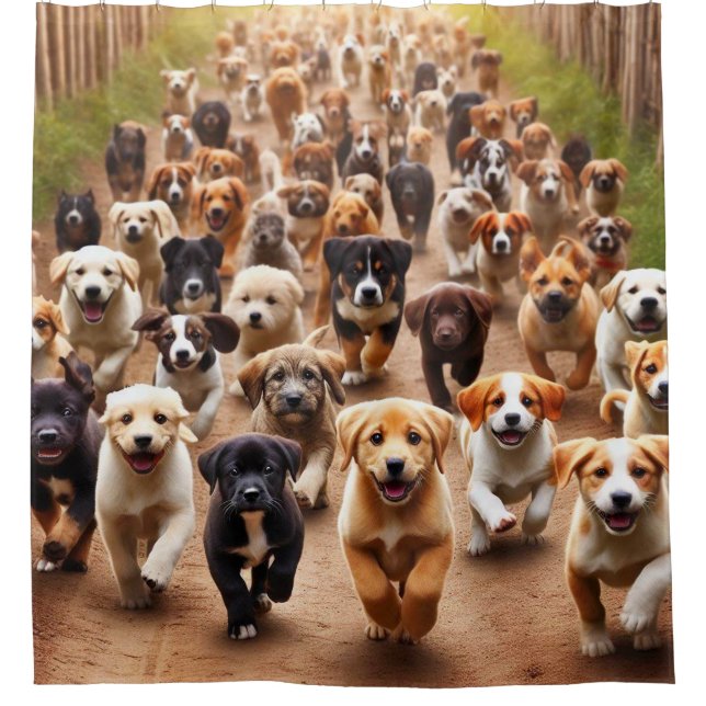 Puppies Shower Curtain (Front)