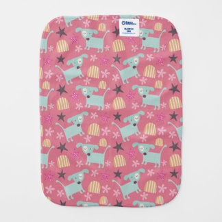 Puppies, Stars, and Flowers Burp Cloth