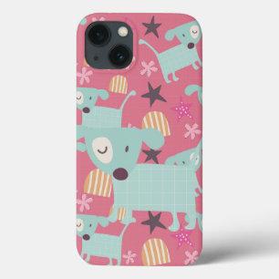 Puppies, Stars, and Flowers iPhone 13 Case