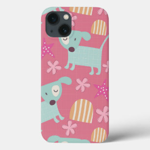 Puppies, Stars, and Flowers iPhone 13 Case
