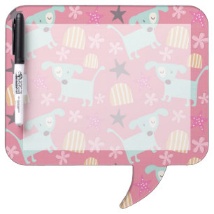 Puppies, Stars, and Flowers Dry-Erase Board