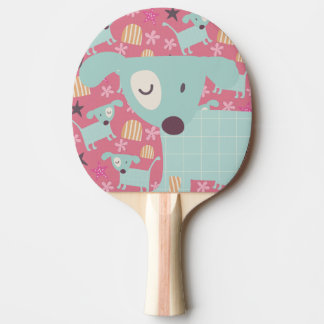 Puppies, Stars, and Flowers Ping-Pong Paddle