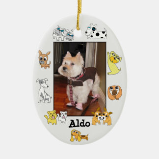 Puppy Add Photo Oval Ornament 18 Dog Cartoon