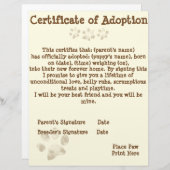 Puppy Adoption Certificate (Front/Back)