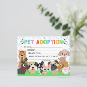 Puppy Adoption Certificate for a Pet Adoption Invitation Postcard (Standing Front)