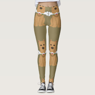 Puppy and Bone Pattern Leggings