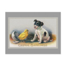 Puppy and Chick Vintage Easter