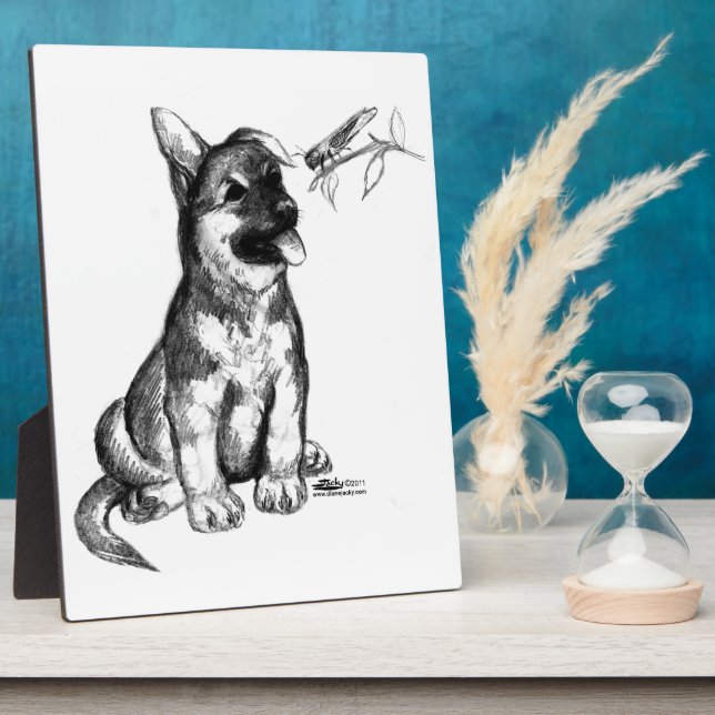 Puppy and Grasshopper Plaque (Side)