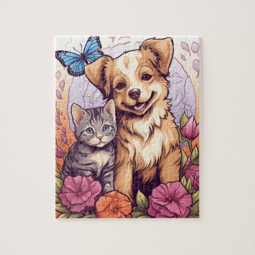 Puppy and KittenButterfly and Flower Game Puzzle