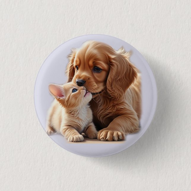 Puppy and Kitten Button (Front)